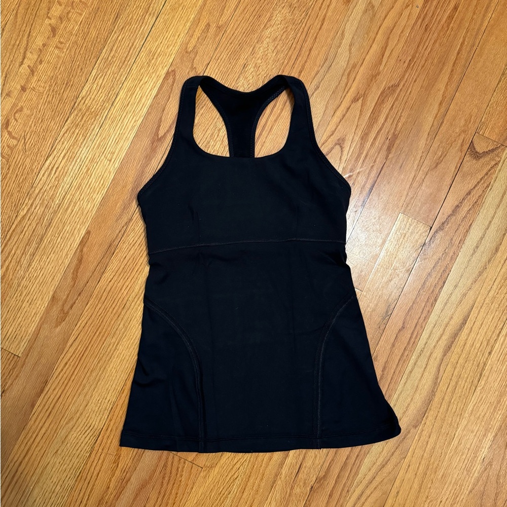 Black Racerback Shelf Bra Tank Top